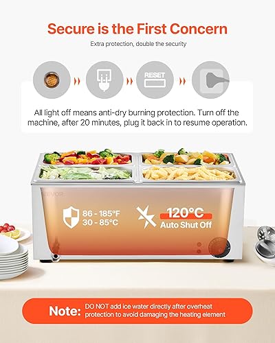 Vista 33 de VEVOR Electric Food Steamer, 9.5Qt Electric Vegetable Steamer with 3-Tier Stackable Trays, Food-Grade Food Steamer for Cooking with 60 Min Timer