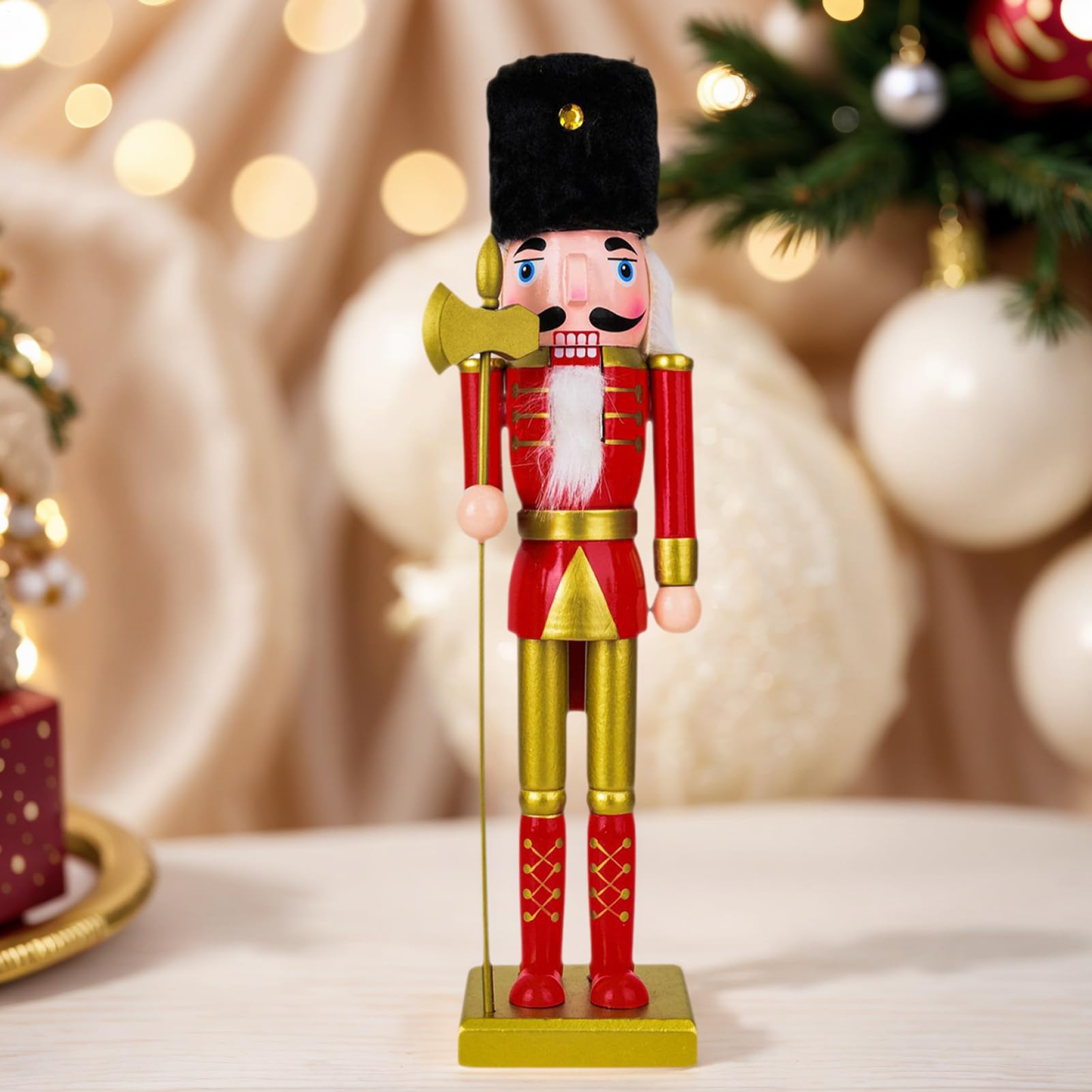 Cascanueces Navideños Personajes de Cascanueces de Madera para Navidad | Centros De Mesa Navideños Para Interior Exterior Salón Cocina