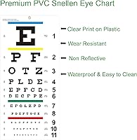 Vista 3 de Tabla Optométrica, Tabla Optométrica Snellen Mejorada para Exámenes Oculares de 20 Pies, 22x11 Pulgadas Tabla Optométrica de Plástico para Baja