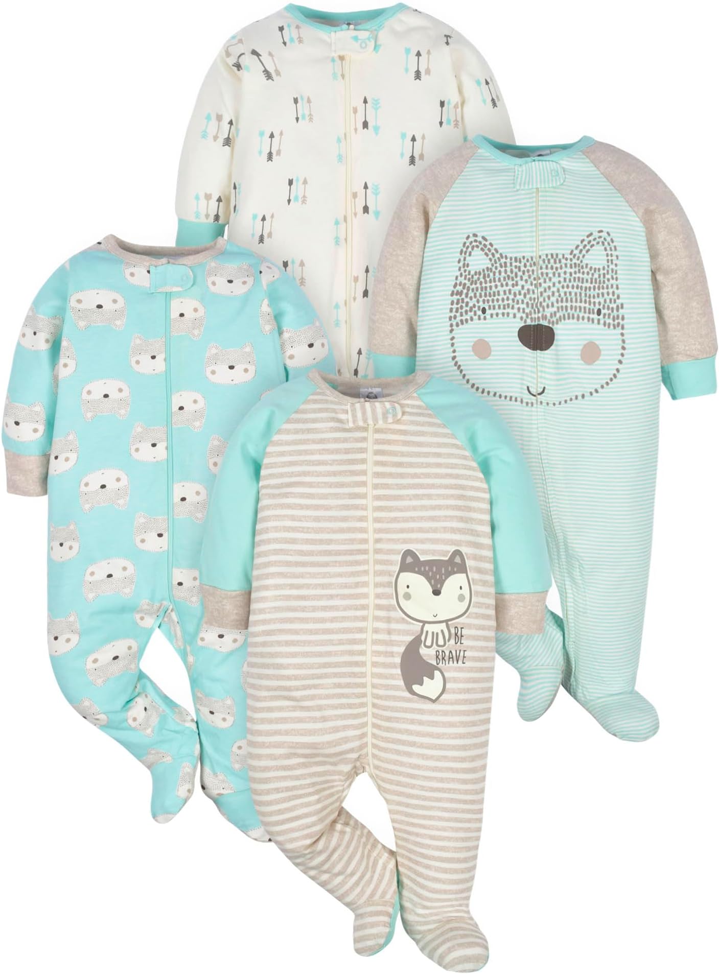 baby-boys 4 Pack Sleep 'N Play Footie