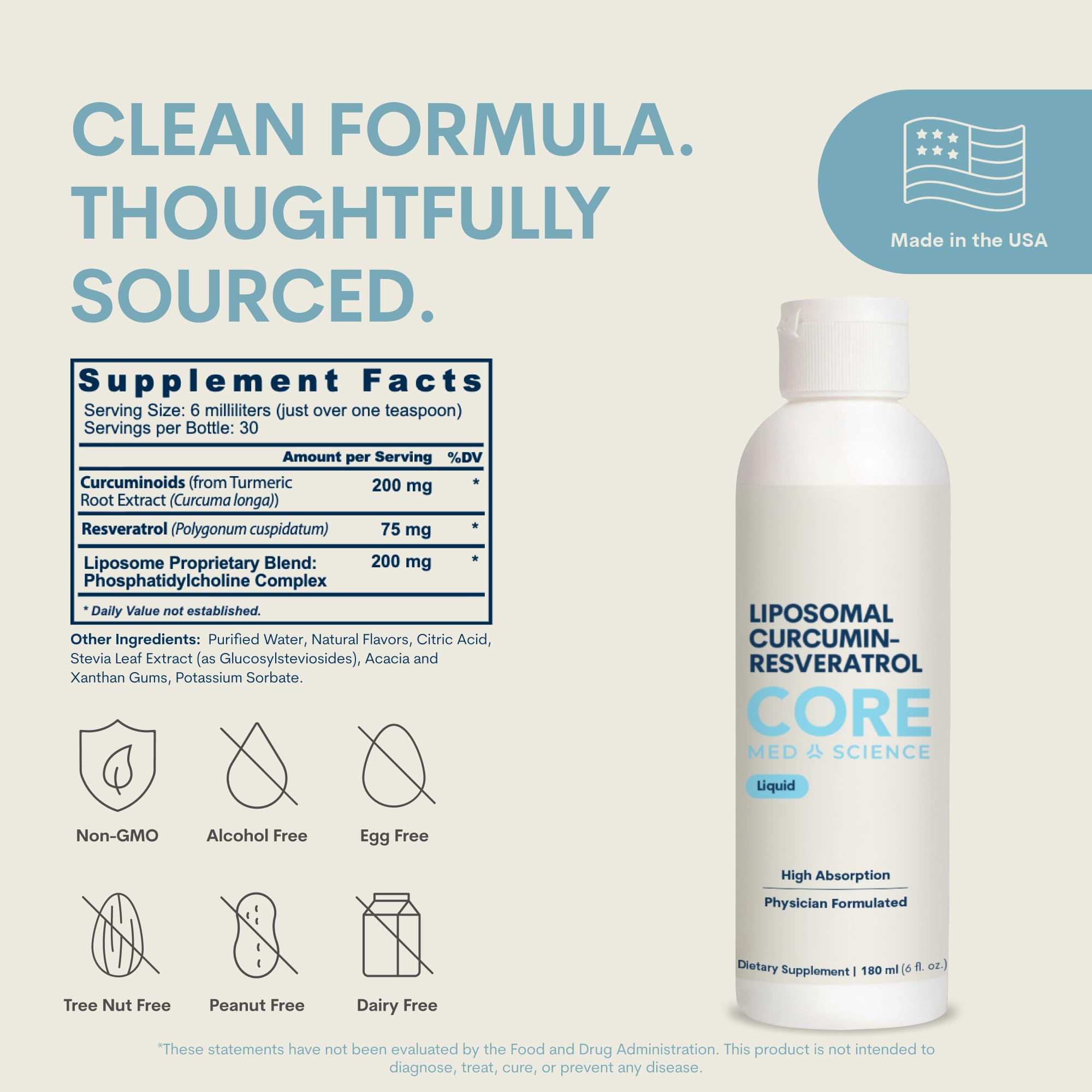 Core Med Science Liposomal Curcumin + Resveratrol Liquid Supplement — Amazon image 3