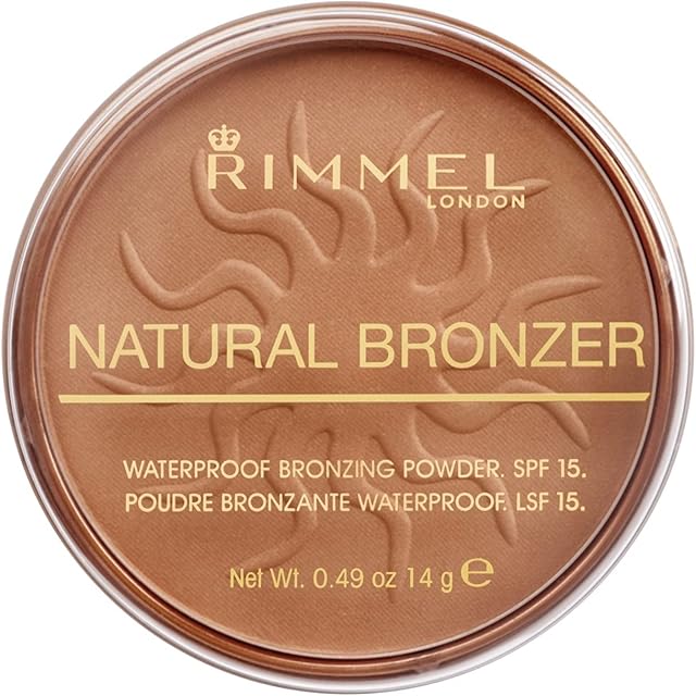 Rimmel London Natural Pressed Bronzer, Light-As-Air Waterproof Formula with Natural Glow Effect, 021 Sun Light, 14 g
