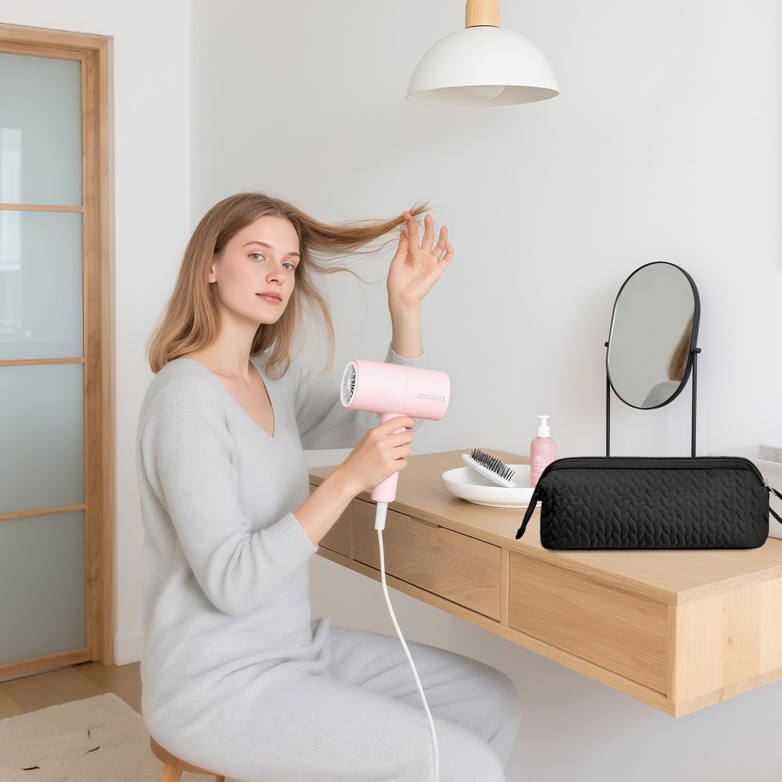 Borsa da Viaggio Portabagagli per Asciugacapelli, Piastra e Ferro Arricciacapelli, Custodia Portatile per Utensili Parrucchieri Compatibile con Dyson Supersonic/Airwrap Styler