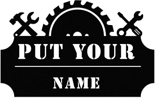 Miniatura 22 de Personalized Metal Garage Sign - Custom Garage Signs for Men, Metal Dad's Garage Signs, Mechanic Workshop Signs Wall Decor, Custom Garage Signs