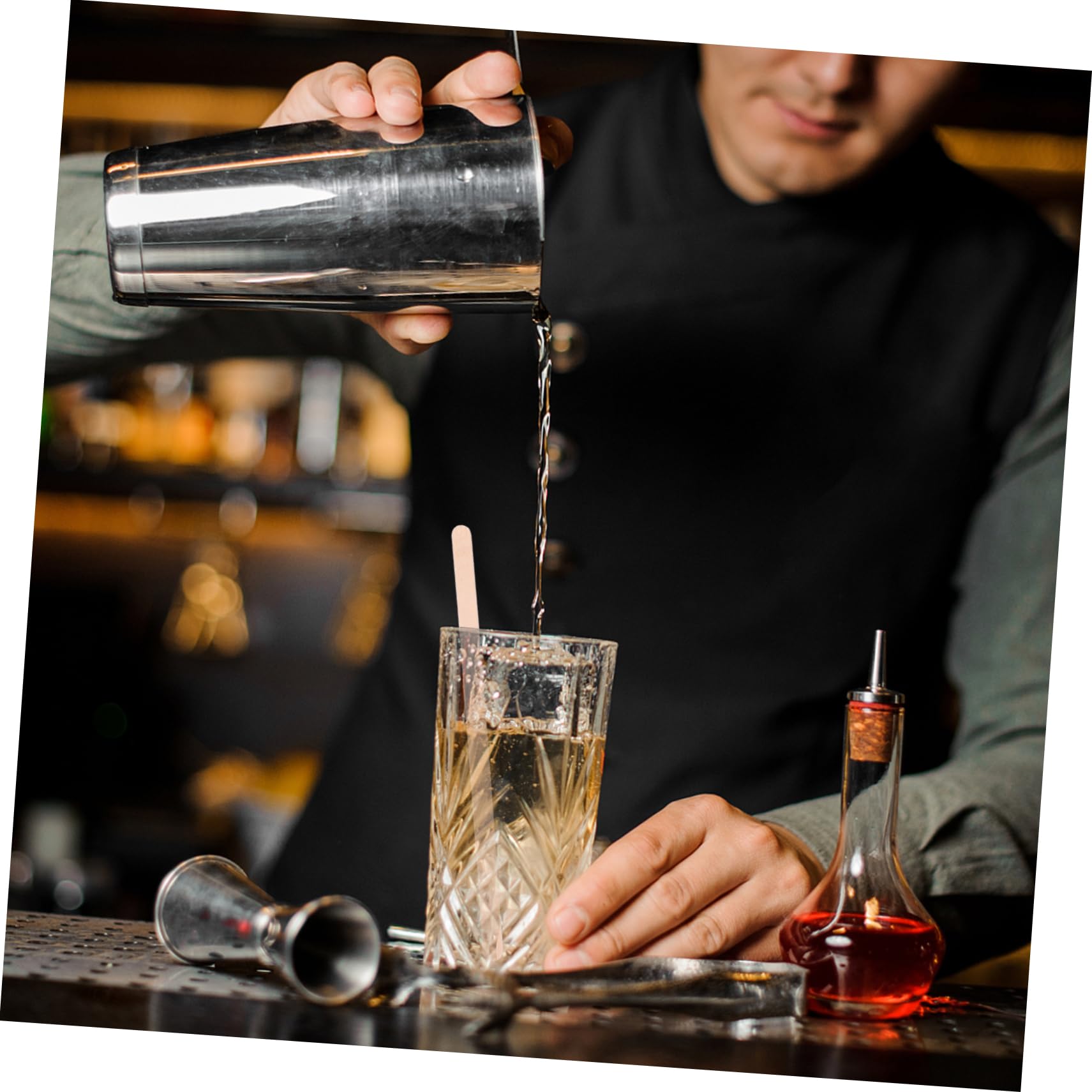 FONDOTIN 500 Wooden Stirrer Sticks Mix Stir Coffee Smooth Safe for Hands Ideal for Bars Homes