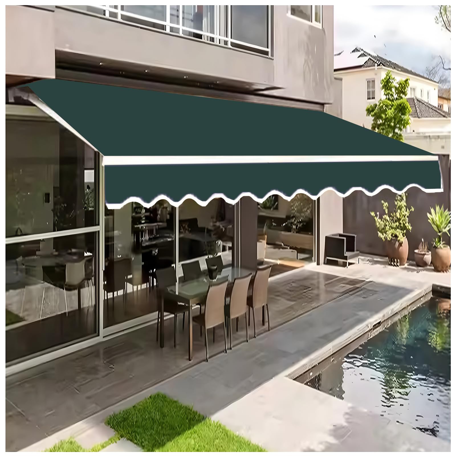 Toile de rechange rétractable pour auvent de terrasse 4x6m imperméable