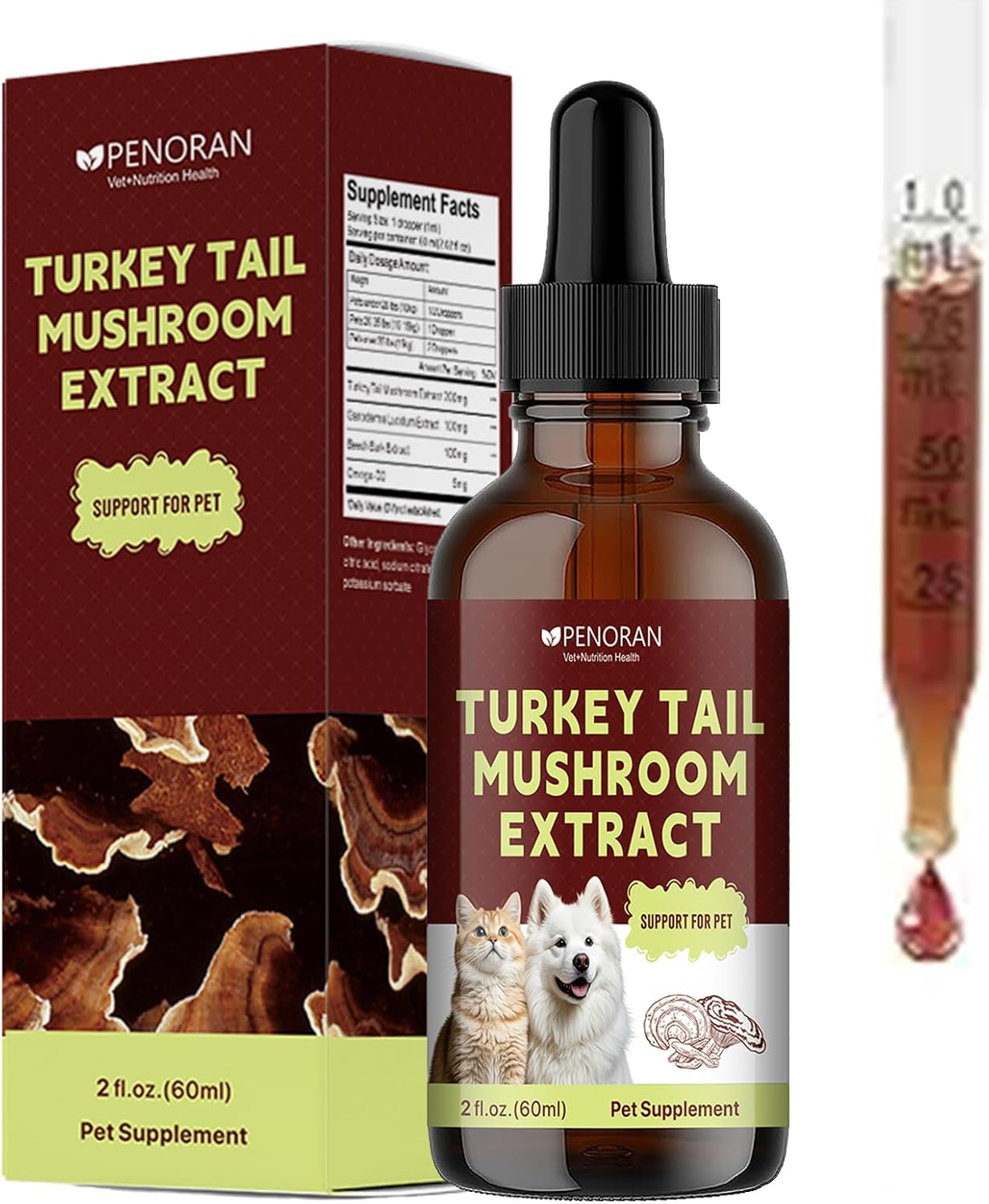 Turkey Tail Mushroom, for Dogs & Cats Relieves Lipoma, Lumps, Bumps & Warts, Boost Immunity, Ganoderma Lucidum & Chaga Mushroom: Young Weak & Senior Pets & Low-Vitality & Post-Surgery Pets