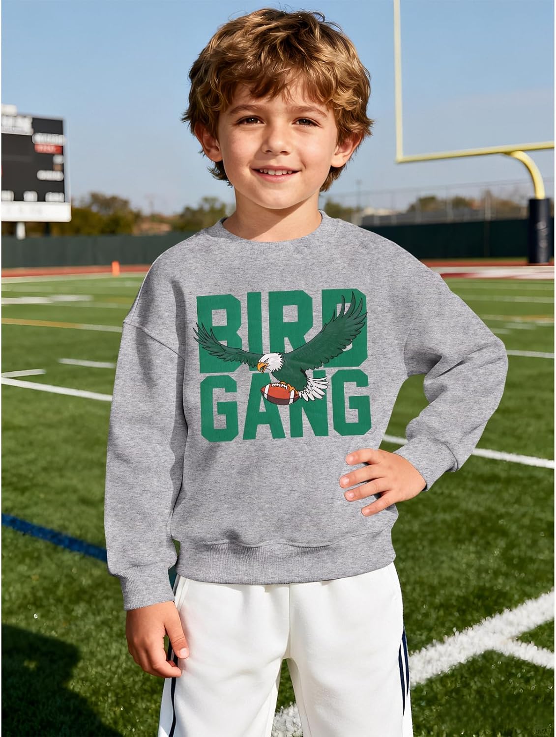 KEKEMI Toddler Boy Girls Football Sweatshirt Sundays are for the Birds Pullover Shirt Game Day Outfit Football Ballgame Tops - Image 4