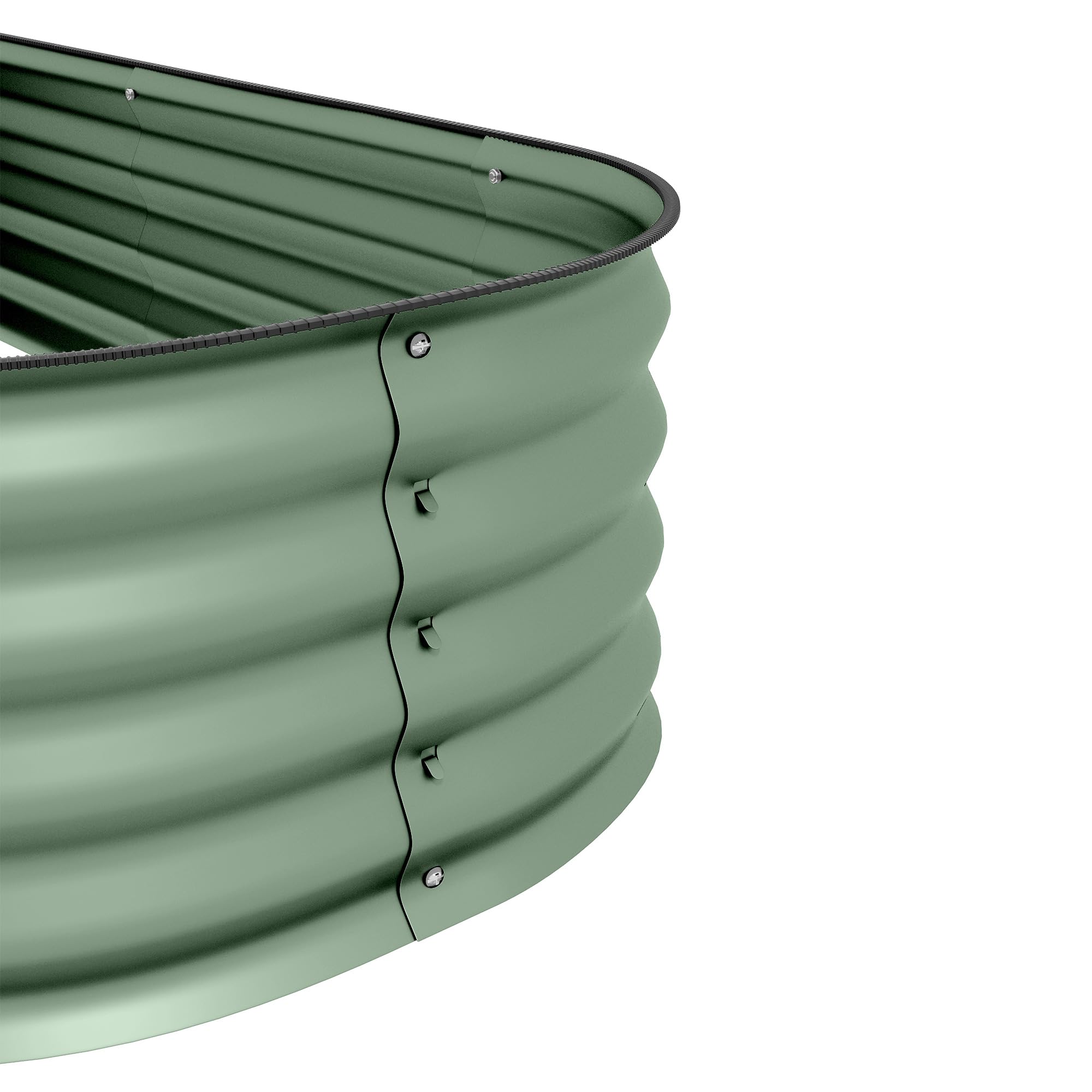 Outsunny Letto per Orto Rialzato Modulare 150x62x30cm, Cassone per Orto in Acciaio Galvanizzato con Fondo Aperto, Verde
