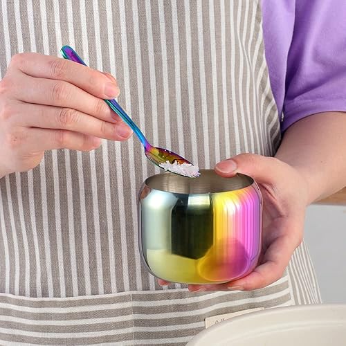 Miniatura 5 de Caja de condimentos de 3 piezas con cuchara y tapa, recipientes de condimentos de acero inoxidable 304, tarros de condimentos para condimentos para