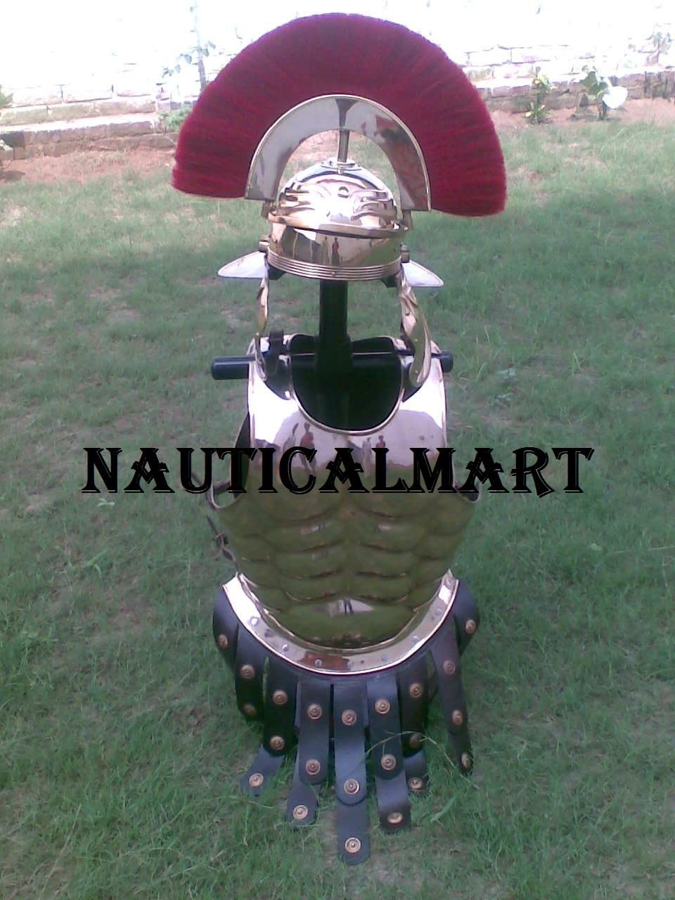 NauticalMart Medieval Armor Halloween Costume Wearable Muscle Armor with Helmet