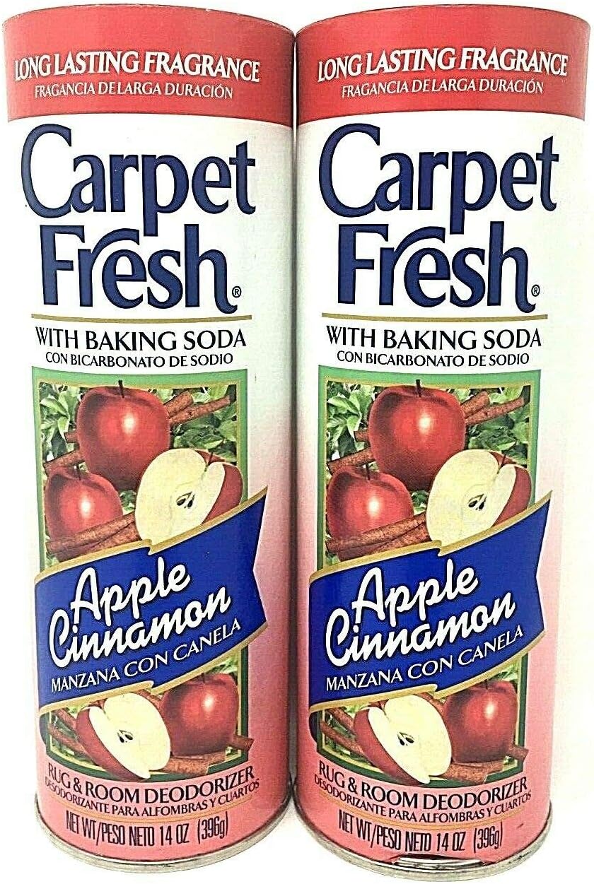 Carpet Fresh Pack of Two Rug and Room Deodorizer with Baking Soda, 14 oz. Apple Cinnamon pack of 2 Fragrance