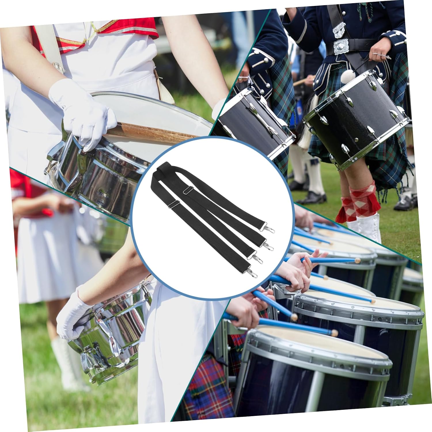 Toddmomy Snare Drum Strap Adjustable Marching Drum Belt Strong Hooks for Comfortable Play