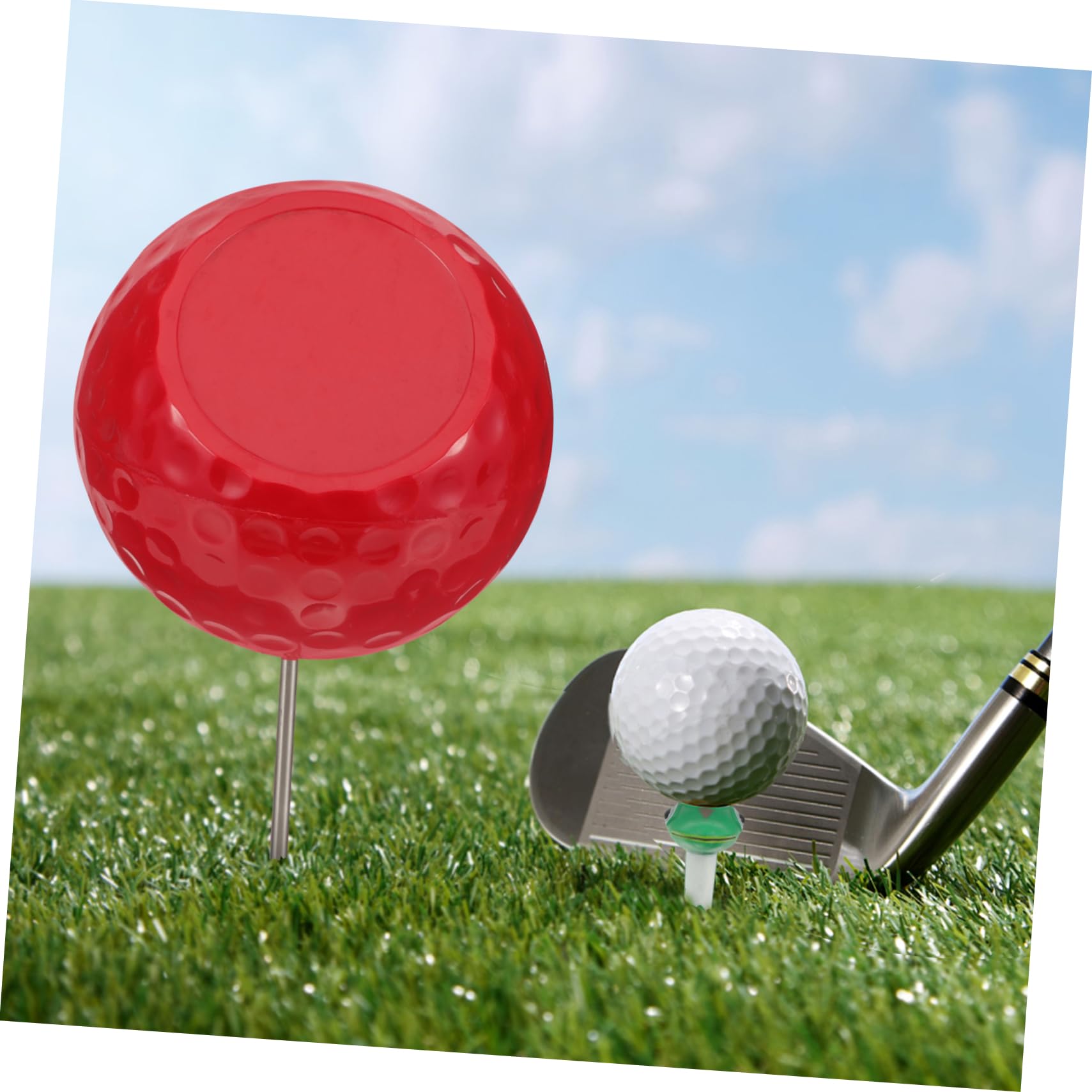 Roter Golf Tee Markierer aus Abs und Metall für Golfabschlag | Bodeneinlage, Golfmarkierungszubehör mit Feiner Verarbeitung, Leicht und Formstabil