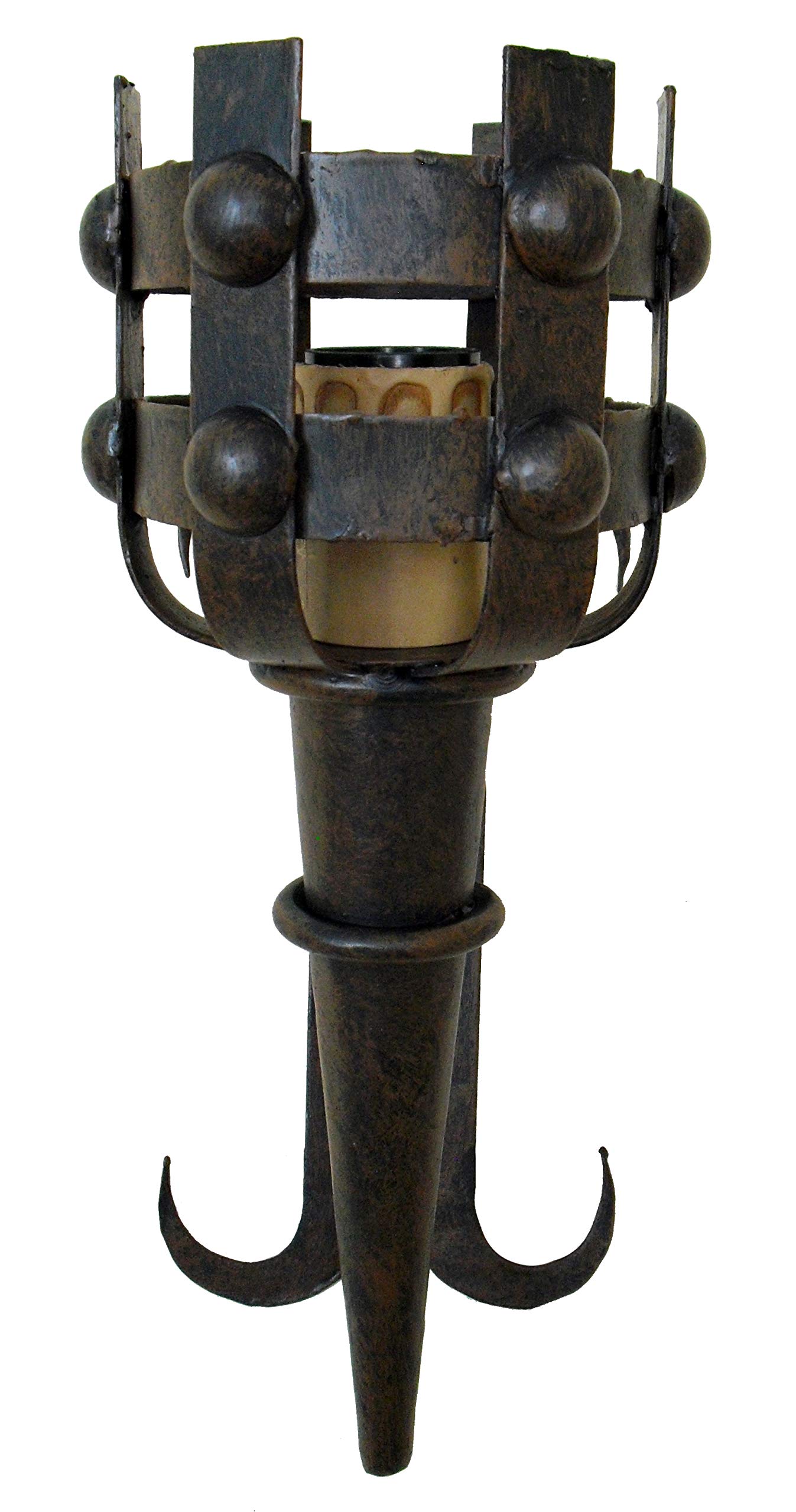 Aplique antorcha de forja medieval pequeño.