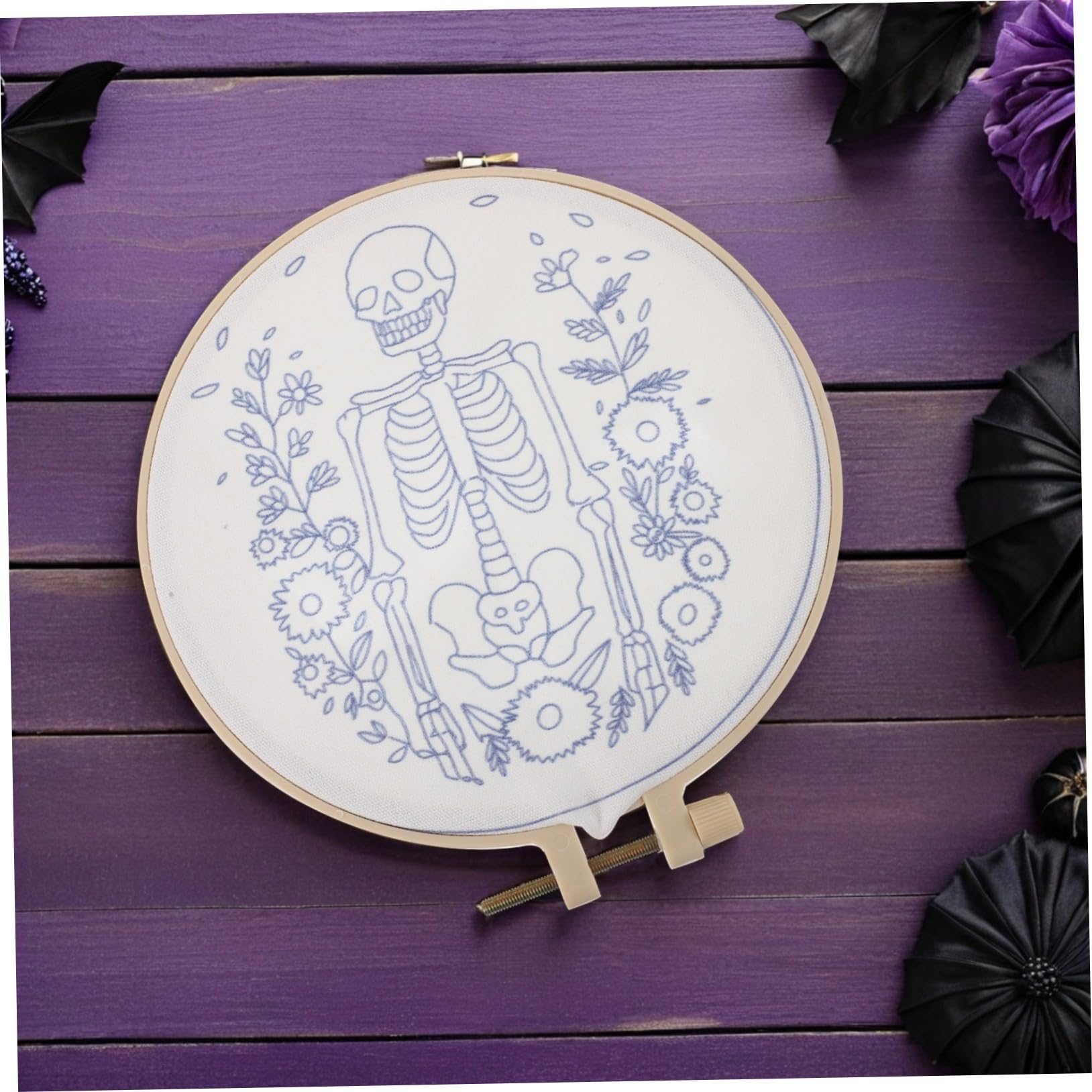 iplusmile Kit de Broderie Halloween Motif Unique Loisirs Créatifs avec Aiguille à Poinçonner Échantillon Broderie à Main pour Débutants Décoration Noël