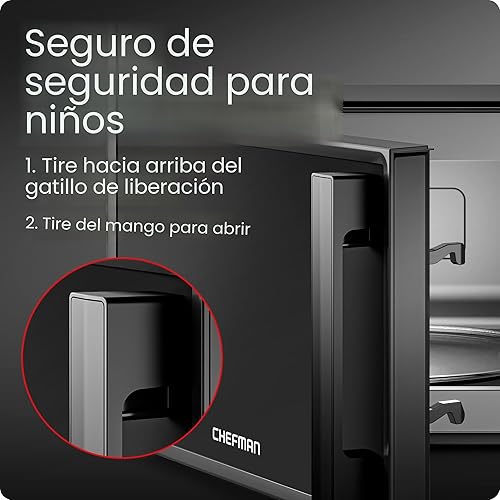 Miniatura 8 de Chefman Horno microondas para encimera de 0.7 pies cúbicos, 700 vatios con 10 niveles de potencia, 6 ajustes preestablecidos de cocción con cocción
