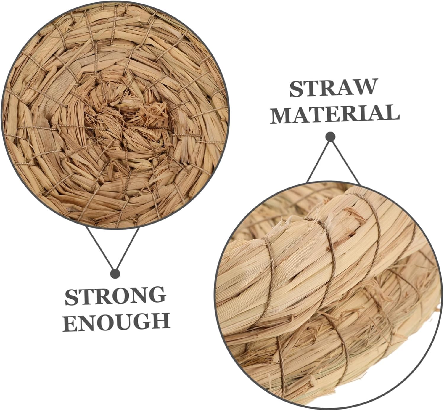 5pcs Comfortable Straw Nest Cozy Woven Sleeping Bed for Small Animals Bird Nest Decor Safe Natural Material for Bunny Guinea Pig Hamster and More