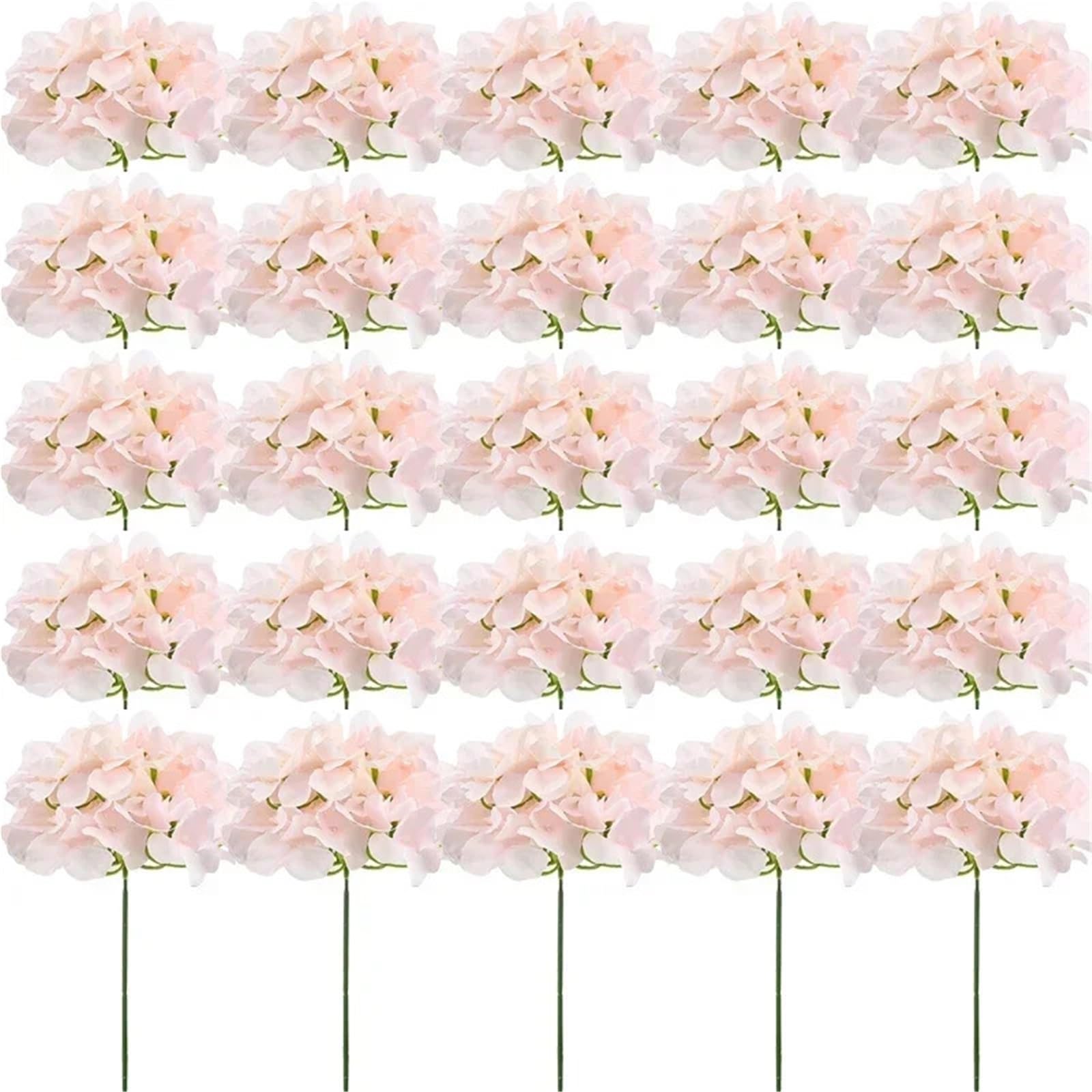 Dcrxz Artificial Flowers 10PCS Hydrangea Artificial Flowers Silk Hydrangea Heads Flowers for DIY Wedding Centerpiece Home Party Decoration(10pcs Pink)