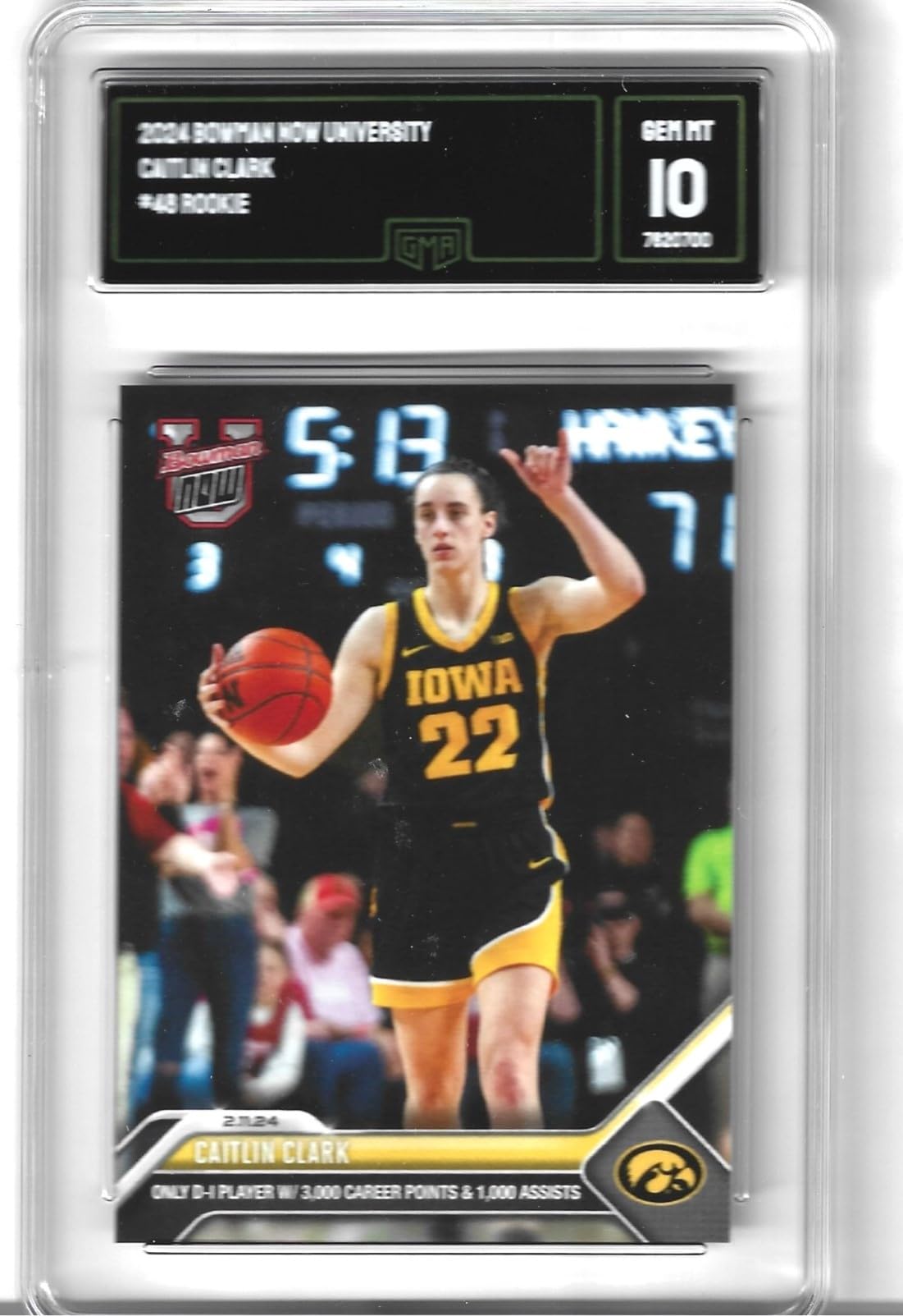 Graded Gem Mint Caitlin Clark Basketball Rookie Card Panini Instant #139 First Triple Double Gma 10 Superstar Rookie Of The Year