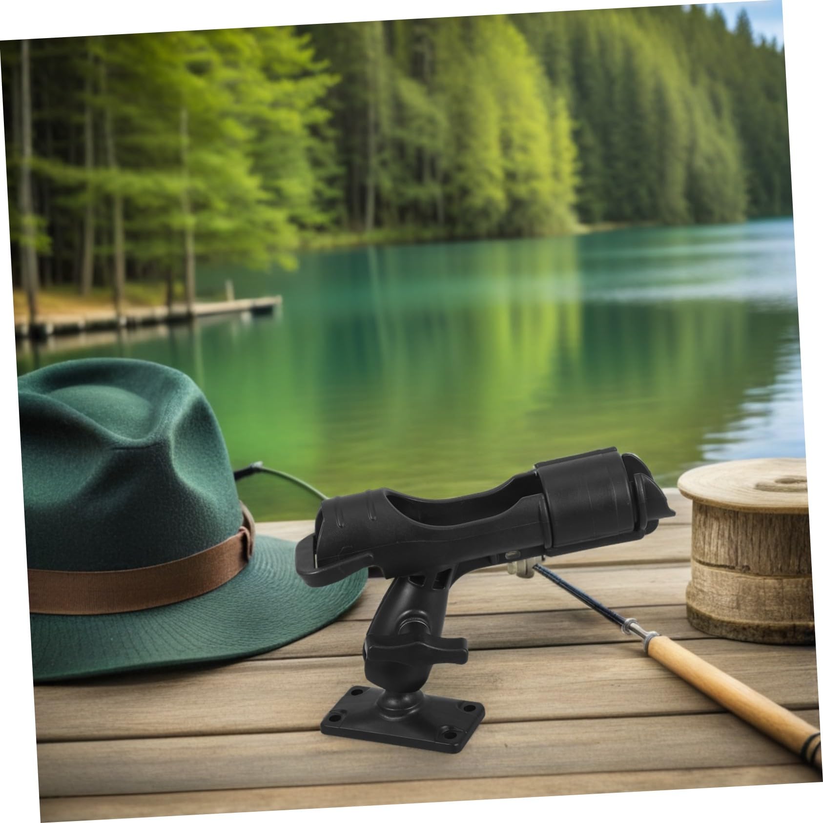TOYANDONA Supporto Canna Regolabile per e Kayak Base e Compatibile con Varie Canne Multifunzionali Stand Portatile per Pescatori
