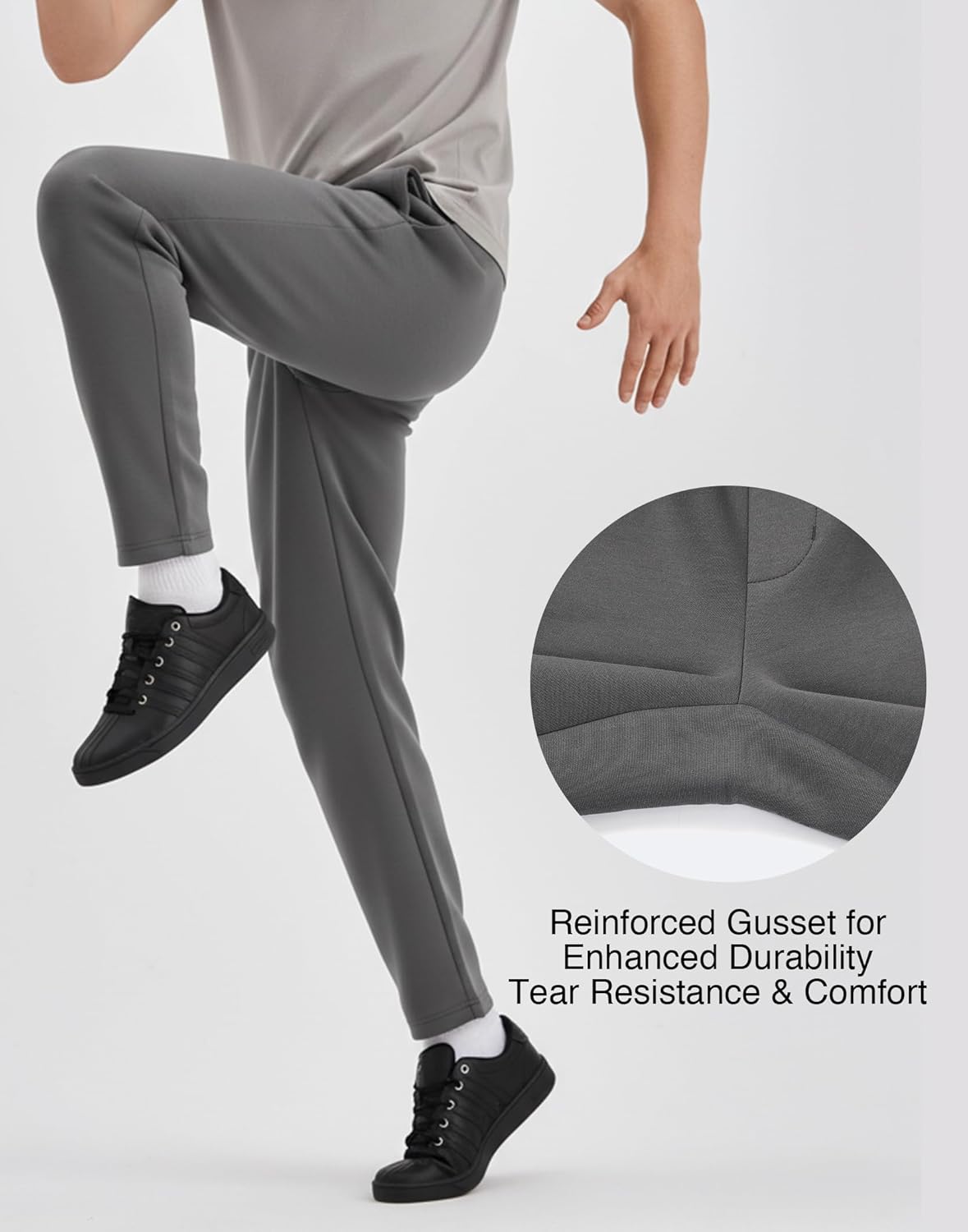 K-Swiss Men's Sweatpants with Pockets - Casual Pants with Drawstring Open Bottom Lightweight & Breathable Lounge Pants - Image 6