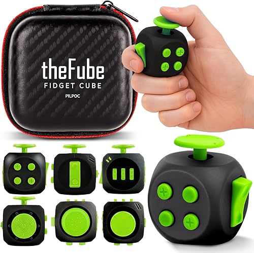 Miniatura 20 de PILPOC theFube Cubo Fidget con 12 lados - Juguetes prácticos para la ansiedad para niños y adultos - Dados fidget para aliviar el estrés