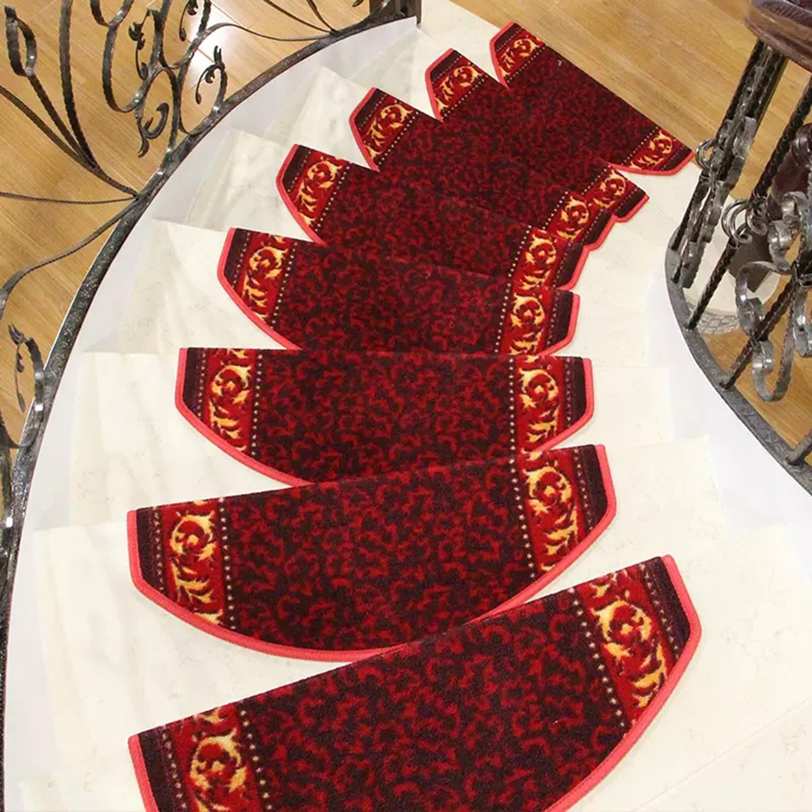 Alfombra antideslizante para escalones con protección anticaídas de madera interior