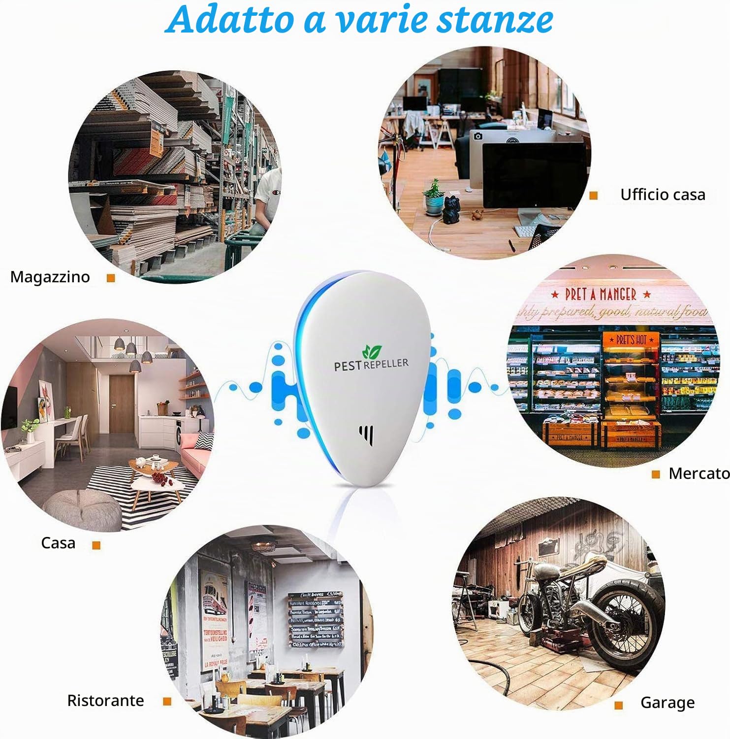 Antizanzare Ultrasuoni,Repellente Ultrasuoni Anti Zanzare,Repellente a Ultrasuoni per Insetti 4 Pezzi,Anti Insetti,Zanzare, Scarafaggi,Formiche,Ragni