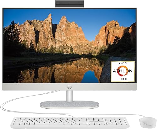 HP PC de escritorio todo en uno de 23.8 pulgadas, pantalla FHD, AMD Athlon Gold 7220U, 8 GB de RAM, SSD de 256 GB, gráficos AMD Radeon, Windows 11