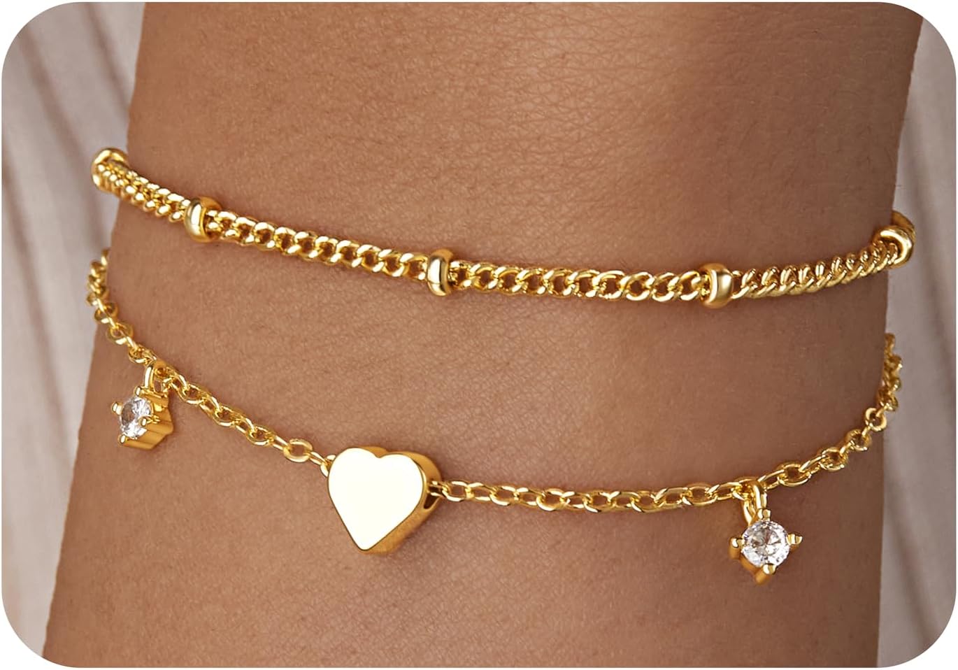 Poxtex ゴールド イエス クロス ブレスレット レディース トレンディ、14K 上品な金メッキ 宗教ブレスレット レディース バルク、クリスチャン 洗礼 ギフト 女性 ママ 彼女