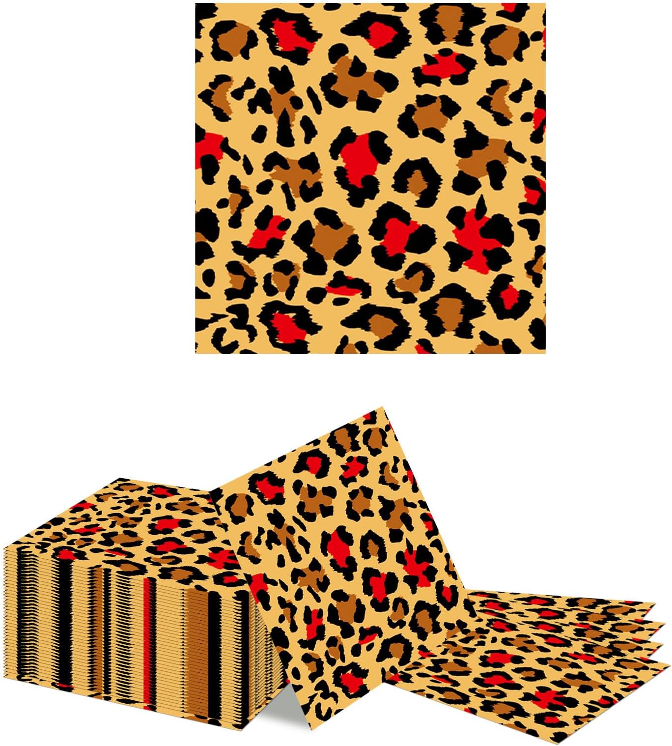 40 Pieces Leopard Pattern Napkins Jungle Animal Leopard Pattern Lunch and Dinner Napkins for Safari Leopard Theme Birthday Baby Shower Tea Party Weddings Powder
