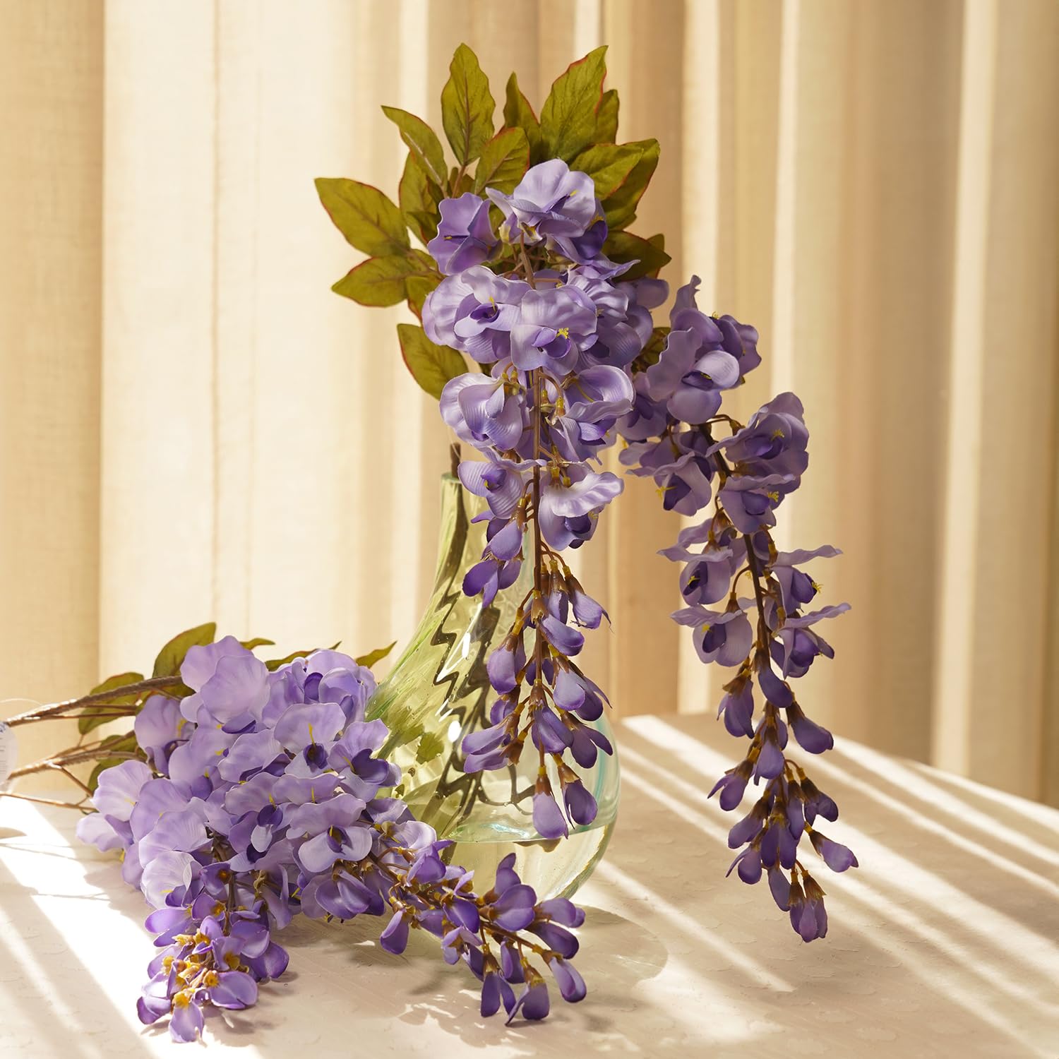 PURE HOME + LIVING Purple Artificial Bean Flower Stem - Realistic Single Long Faux Flowering Branch for Tall Vases, Home, Office and Living Room Decor, 100 cm Height (Pack of 1)-picture-12