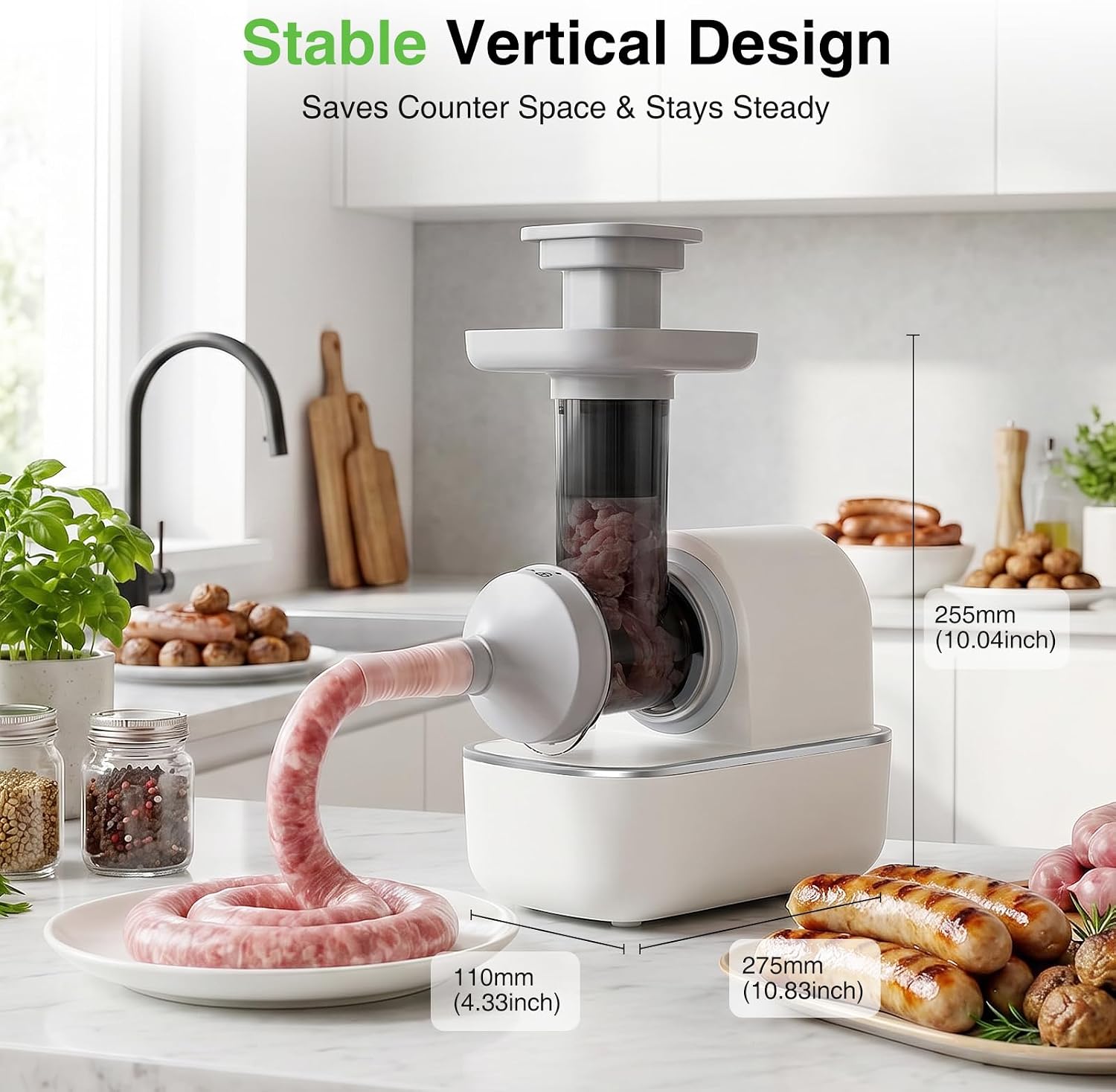Taskstar Electric Sausage Stuffer, 3 Tubes & Meatball Maker for Home