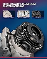 Vista 5 de Compresor de aire acondicionado AC KAX con embrague 67328, Compatible con Toyota Corolla 2009-2010, Matrix 2009-2012, Scion xD 2008-2014 1.8L