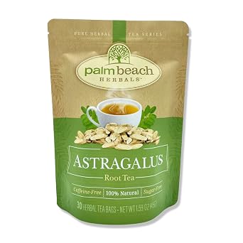Palm Beach Medicinal Herbs - Astragalus Root Tea - Pure Herbal Tea Series 30 Tea Bags 100% Natural