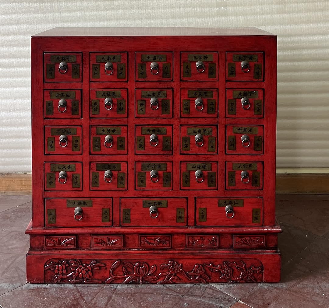 Kunibert Armoire à pharmacie en bois massif - Hauteur : 94 cm - Couleur : rouge