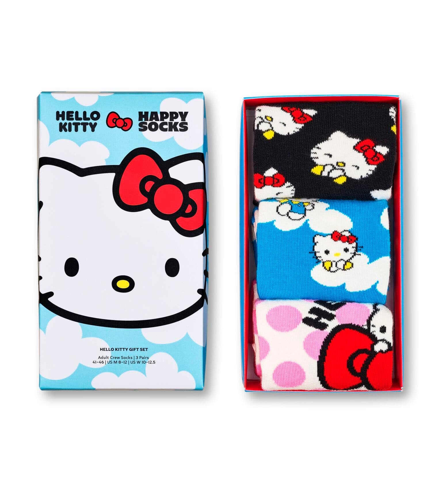 Happy Socks Calzini Hello Kitty – Calzini in cotone colorati con motivi Hello Kitty, 36-40 e 41-46