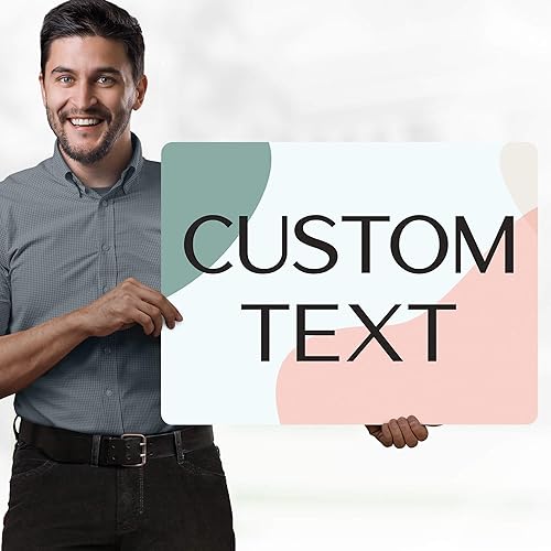 Miniatura 497 de My Sign Center - Letrero personalizado, 11 colores de fuente, 13 estilos de fuente, 4 opciones de agujero, 22 tamaños, 8 x 32 pulgadas, sin óxido,