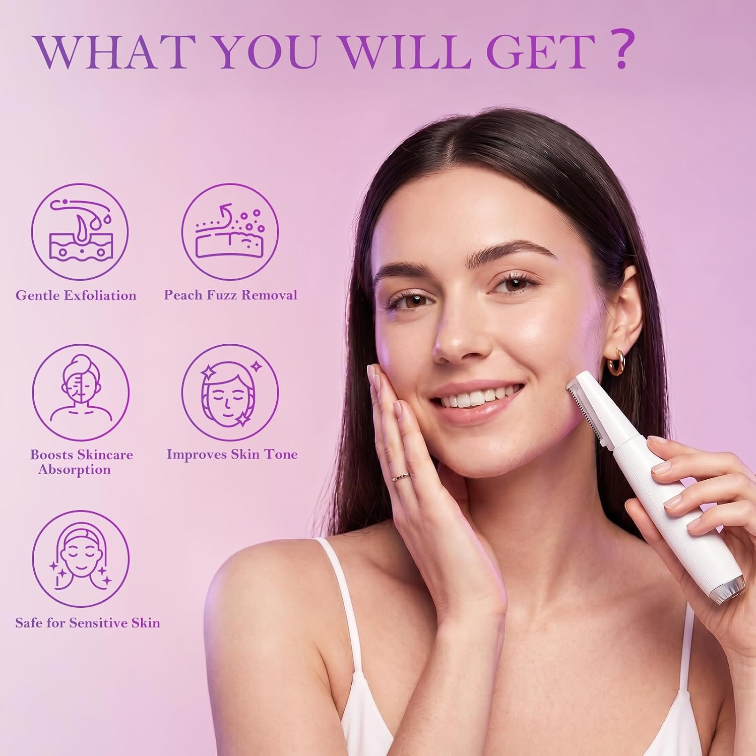 Ultrasonic Hair Trimmer for Men Women, Electric Razor for Face Body with Magnetic Blade, 800mAh Battery, 3 Speed Modes, Type-C Fast Charging, Painless Shaver for Armpit Legs Arms Bikini