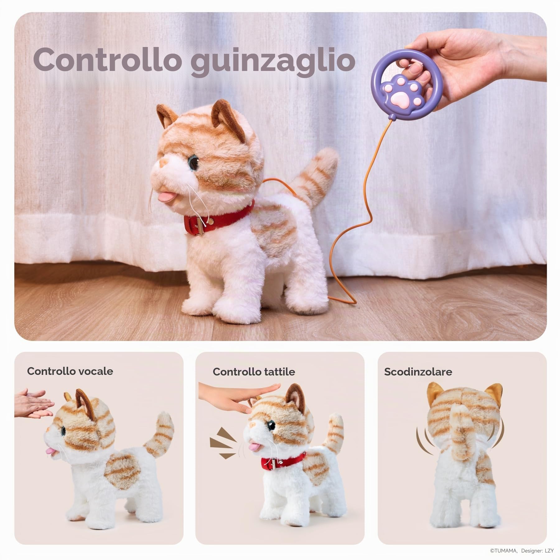 Giocattolo interattivo per gatti elettronico con telecomando peluche per bambini