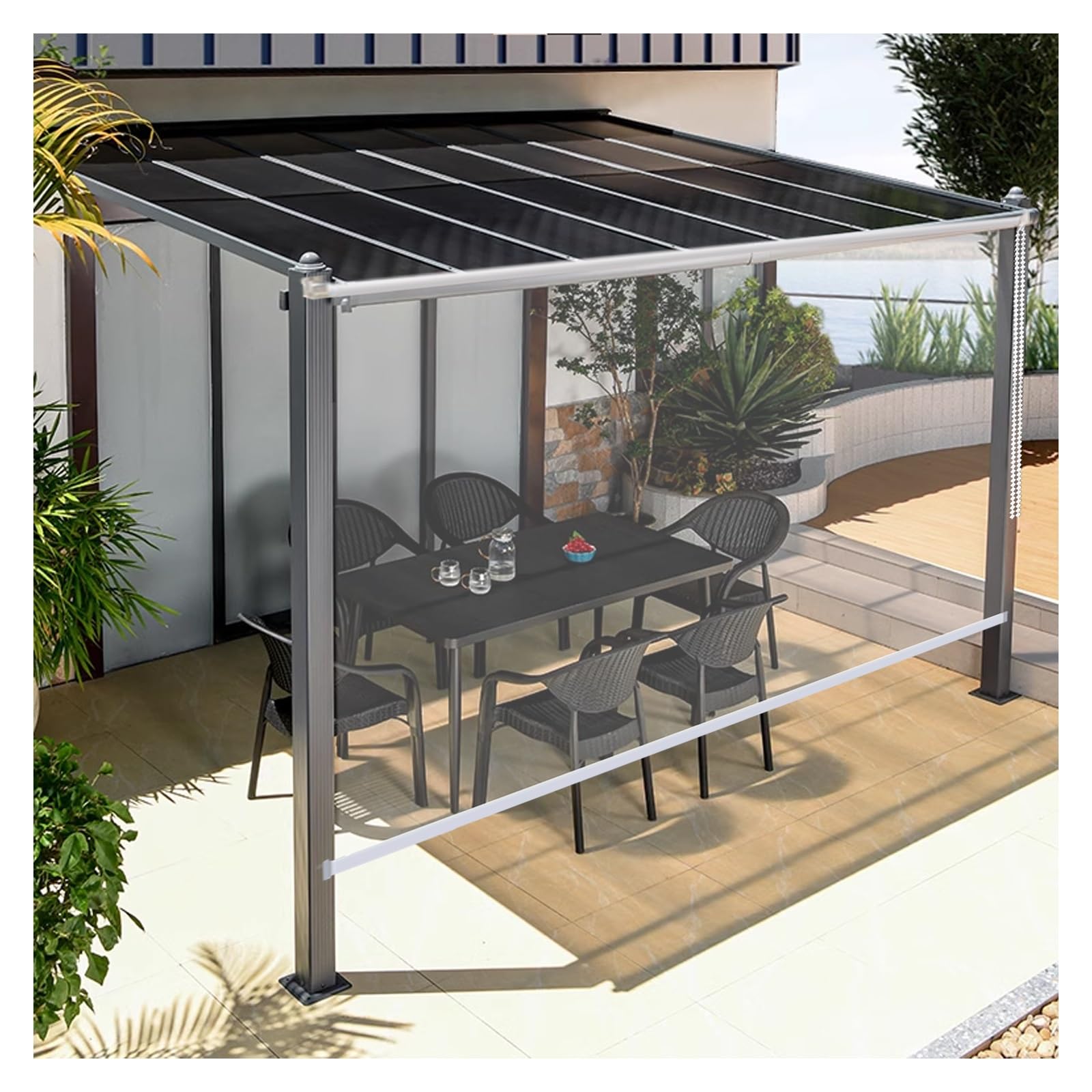 Tenda avvolgibile in PVC trasparente per cucina, bagno, impermeabile, con montaggio, dimensioni personalizzabili, ideale per reception, casa, cucina, bagno, 100 x 180 cm