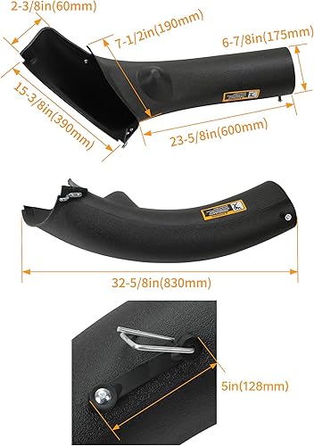 Miniatura 2 de ECOTRIC Canaleta de descarga inferior compatible con John Deere 102 105 115 125 135 D L LA X Series Reemplazo para GY20423 AM143911 Canal de