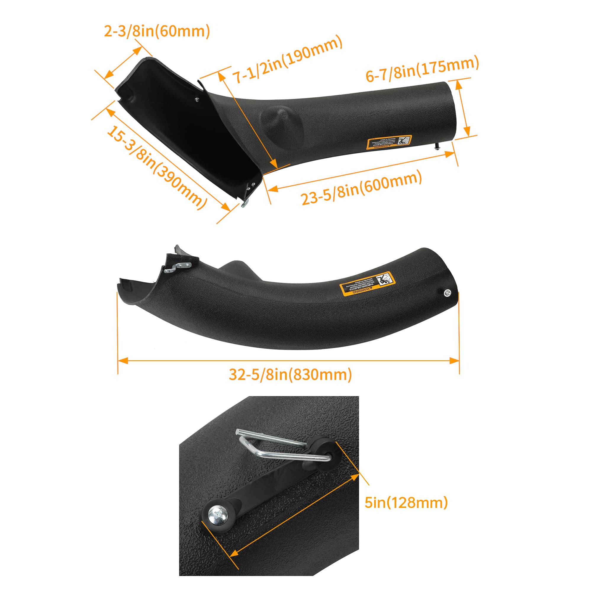 ECOTRIC Lower Discharge Chute Compatible with John Deere 102 105 115 125 135 D L LA X Series Replacement for GY20423 Lower Bagger Discharge Chute Equipment Chute