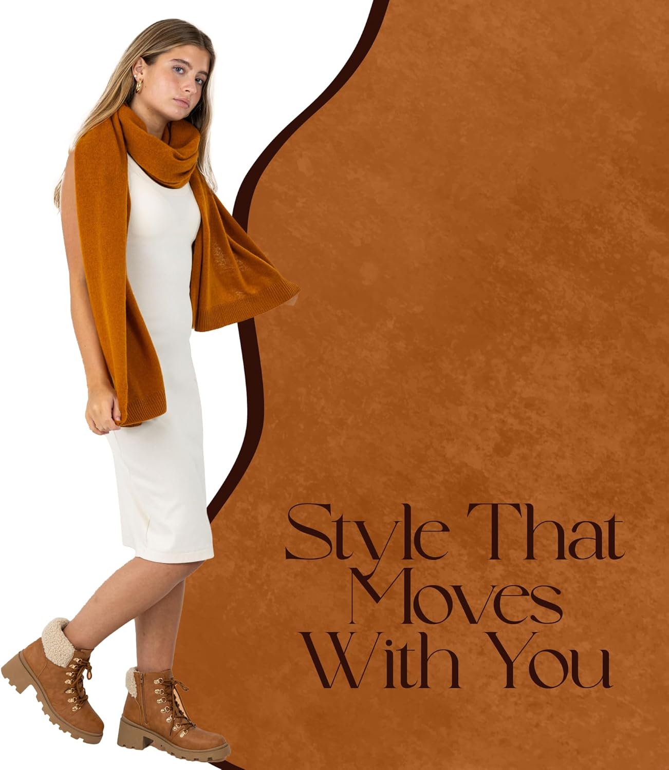 Velanio Cashmere Luxury Knitted Wrap Travel Shawl Scarf, Pashmina Stole, All-Season Scarf for Women Cashmere Wool Blend - Image 7