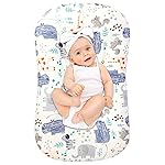 Hooyax Baby Lounger Slipcover for Newborns, Removable Infant Floor Seat, Padded Lounger Cover with Animal Design
