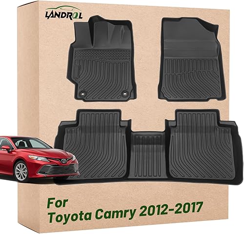 Landrol Alfombrillas de repuesto para Toyota Camry 2012-2017, duraderas, sin olor, delanteras y traseras, resistentes para todo tipo de clima