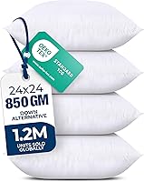 Vista 23 de Utopia Bedding - Relleno de almohadas decorativas (juego de 24, color blanco), almohadas de 16 x 16 pulgadas para sofá, cama y sofá de relleno