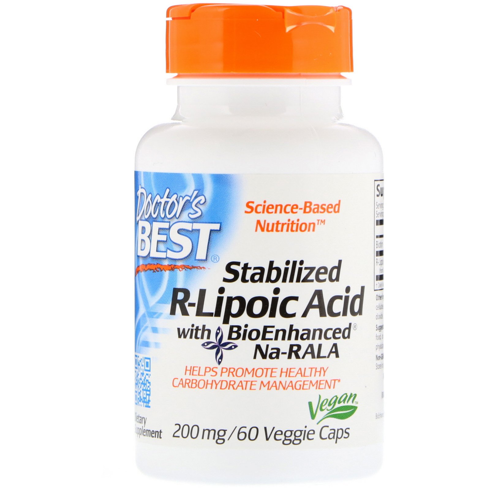 Stabilized R-Lipoic Acid with BioEnhanced Na-RALA, 200 mg, 60 Veggie Caps