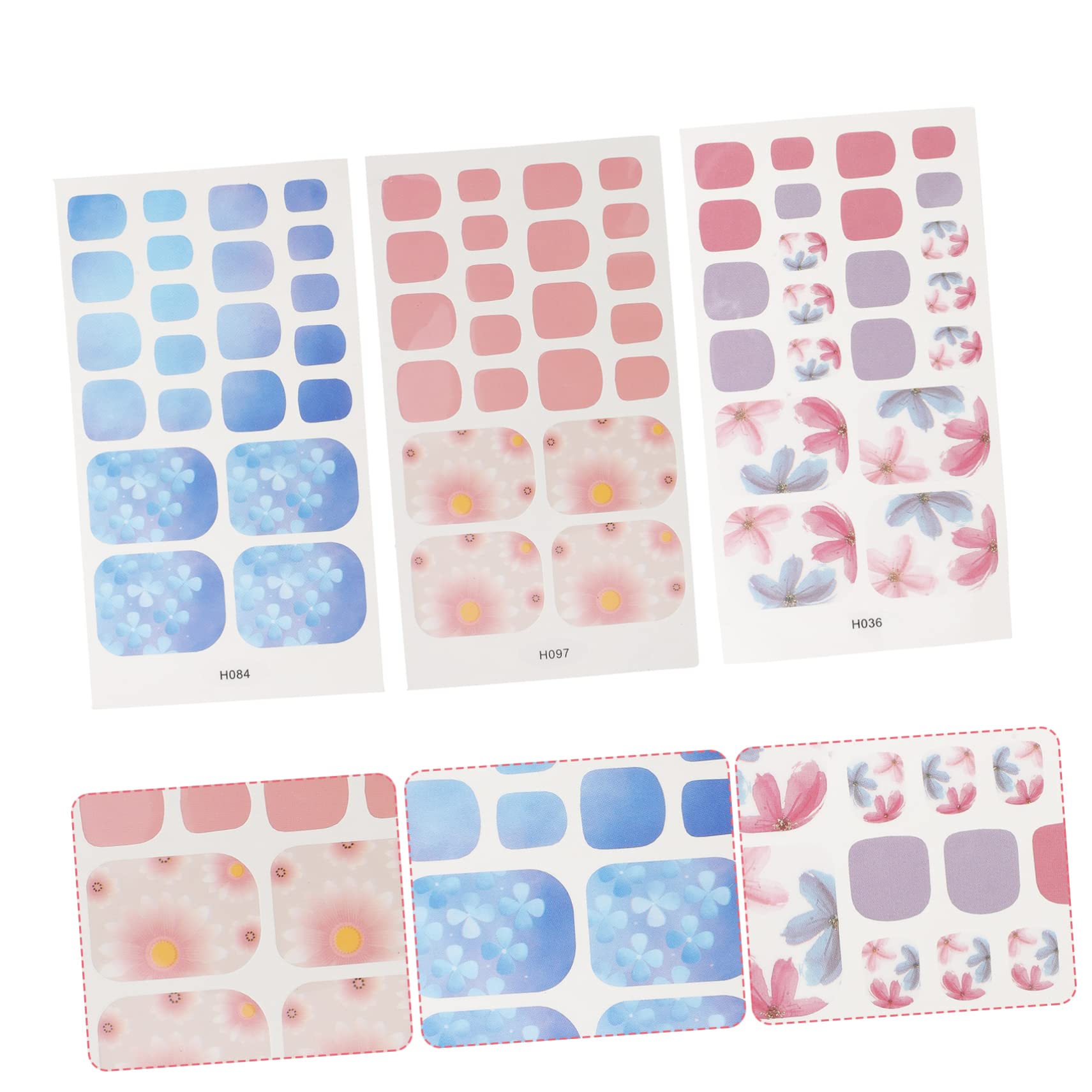 5 Set Sticker Decorativi Per Unghie Dei Adesivi Per Nail Art Impermeabili Facili Applicare E Rimuovere Per Donne E Ragazze 6 Fogli*5